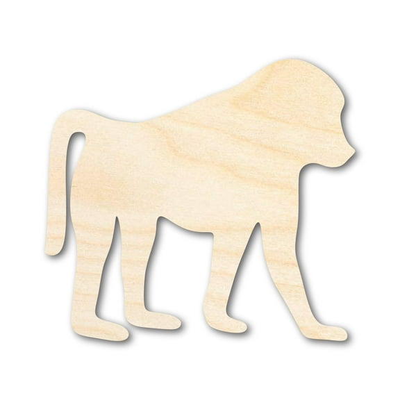 Unfinished Wood Baboon Shape 6" / 1/4"
