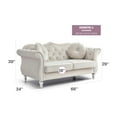 thumbnail image 2 of Glory Furniture Hollywood Velvet Loveseat in Ivory, 2 of 6