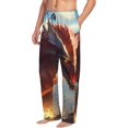 thumbnail image 2 of Uemuo Ferocious Dragon Fury Pattern Men's Wide Leg Palazzo Lounge Pants with Pockets Light Weight Loose Comfy Casual Pajama Pants-Large, 2 of 9