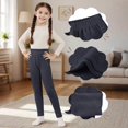 thumbnail image 4 of Girls Fleece Lined Leggings Thickened Slim Fit Base Layer Pants Stretch Full Length Pull On Winter Casual Style, 4 of 6