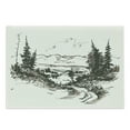 thumbnail image 1 of Landscape Cutting Board, Hand Drawn Landscape Sketch Trees and Mountains Wild Quiet Nature, Decorative Tempered Glass Cutting and Serving Board, in 3 Sizes, by Ambesonne, 1 of 2