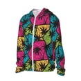 thumbnail image 2 of Pofeuu Hawaii Palms Print Sun Protection Outdoor Lightweight Full Zip UV Cooling Hoodie Long Sleeve Summer Clothing for Outdoor Hiking-Small, 2 of 5