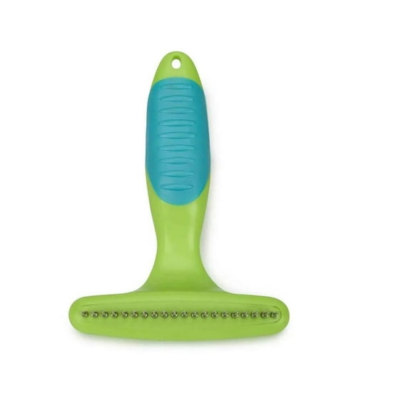 MPP Dog and Cat Undercoat Rake Bath Brush - Swivel Chrome Pins, Non Slip Grip - 1 Rake