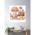 thumbnail image 2 of Cute Mushrooms Poster Wall Art, Modern Wall Decor, 16x16 UNFRAMED, 2 of 3
