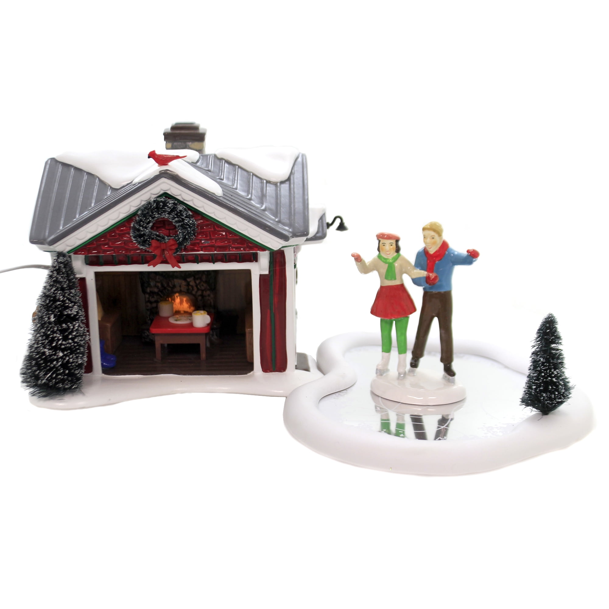 Department 56 House HOLIDAY SKATING PARTY SV Snow Village Gift Set