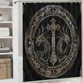 thumbnail image 6 of Orinice Dragon Crosses Black Background Bathroom Decor Set with Hooks - Colorful Luxurious Graphic Print Polyester Fabric Fashion Shower Curtain for Chic Modern Bathroom Decor 69x72, 6 of 7