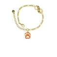 thumbnail image 2 of Delight Jewelry Acrylic Small Paw Orange Gold-tone Paw Infinity Link Chain Bracelet, 6"+2" Extender, 2 of 4