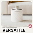 thumbnail image 4 of 13 Inches Boucle Round Ottoman with Storage - Foldable Ottoman Coffee Table for Living Room & Bedroom -Grey, 4 of 7