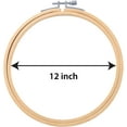 thumbnail image 2 of 12 Inch 1 Piece Wooden Embroidery Hoops Bamboo Circle Cross Stitch Hoop for Embroidery & Art Craft Handy Sewing, 2 of 7