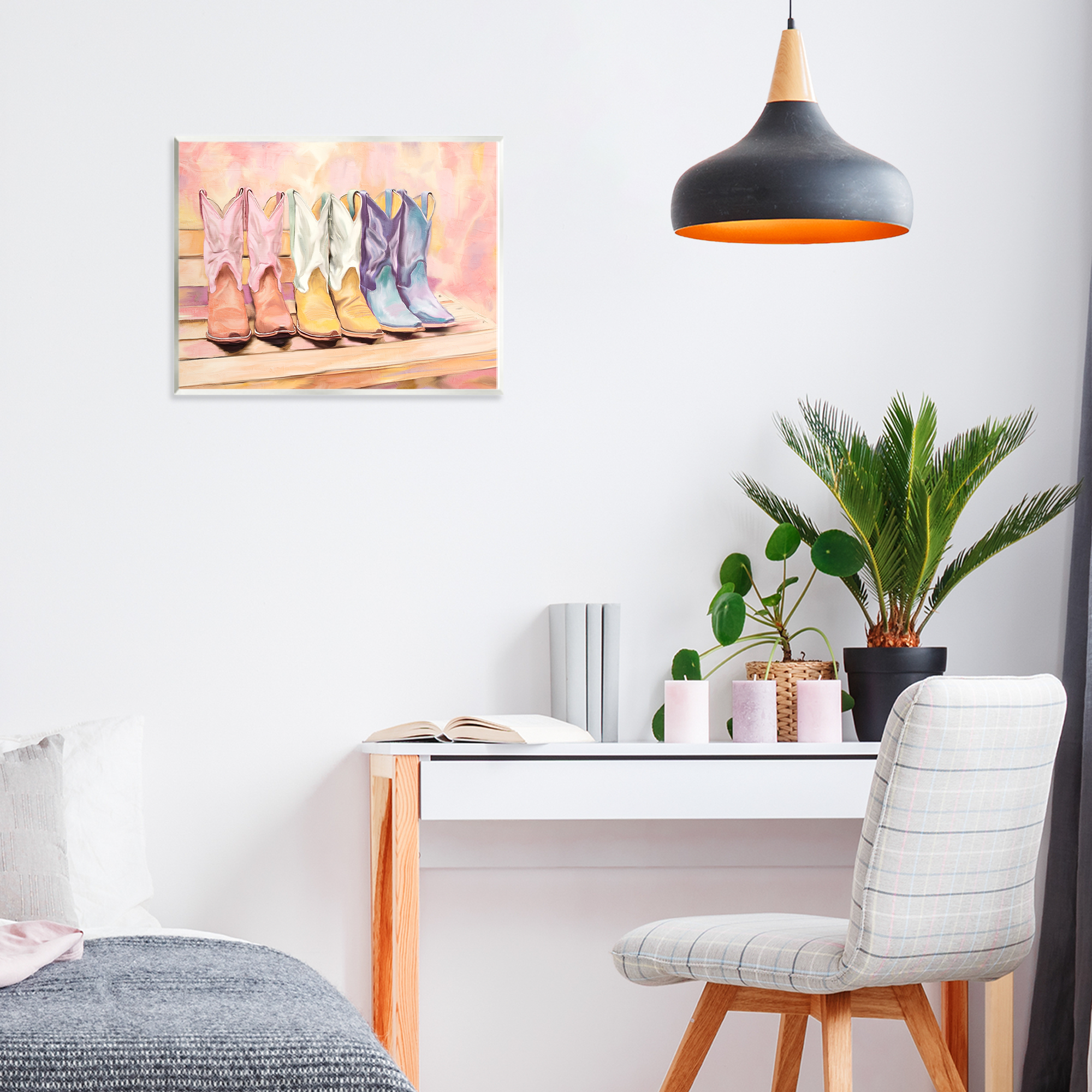 Painted Boots Trio Wall Plaque Art, design by Kim Allen
