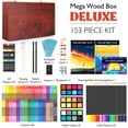 thumbnail image 2 of Art Supplies Caliart, set de arte de madera de lujo con estuche, paquete de 153 unidades, 2 of 7