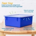 thumbnail image 3 of ECR4Kids Letter Size Plastic Tray Organizer with Lids, Large, Storage Bins, Blue, 10-Piece, 3 of 9