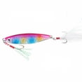 thumbnail image 2 of Wizlet Long‑Cast Metal Jig Fishing Lure, Rainbow Laser Hard Bait With Feather Treble Hooks, Artificial Spoon Lure for Trout Bass and Inshore Game Fish, 2 of 7