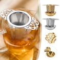 thumbnail image 1 of Slipped Through The Net 304 Stainless Steel Lace Tea Maker with Floral Filter Tea Infuser & Separator for Loose Leaf Tea(Gold,1-Piece) Rkxzt, 1 of 8