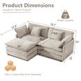 thumbnail image 2 of GNIXUU 76.7" Oversized L-Shaped Cloud Couch, Modern Chenille Modular 2 Seater Loveseat Sofa with Ottoman, Comfy Deep Seat Sectional Couches with Pillows for Living Room,Apartment,Office,Camel, 2 of 2