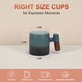 thumbnail image 2 of Unique Bargains 2.5oz Ceramic Espresso Cups with Wooden Handle Porcelain Espresso Shot Cups Set of 2 Demitasse Cups for Coffee or Tea Black Blue, 2 of 7