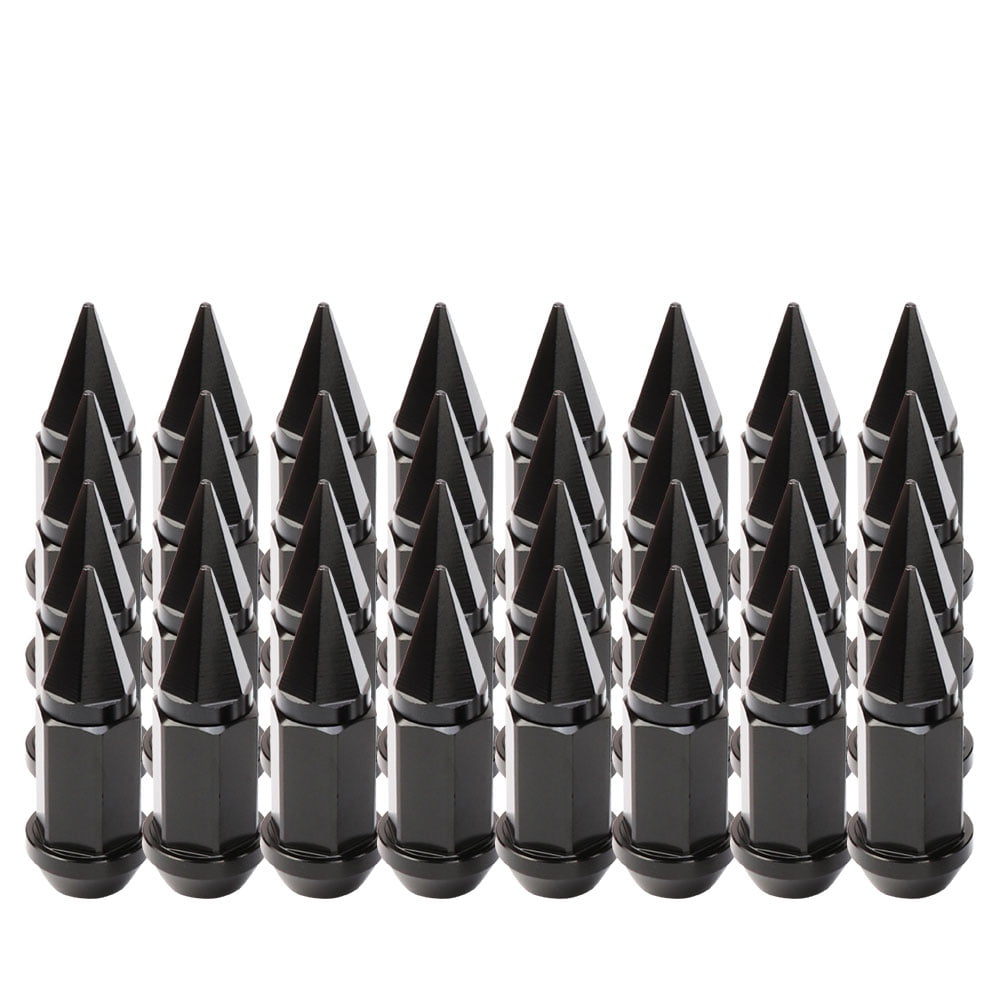 Set of 32 M14x1.5 Black Acorn Openend Universal Extended Aluminum
