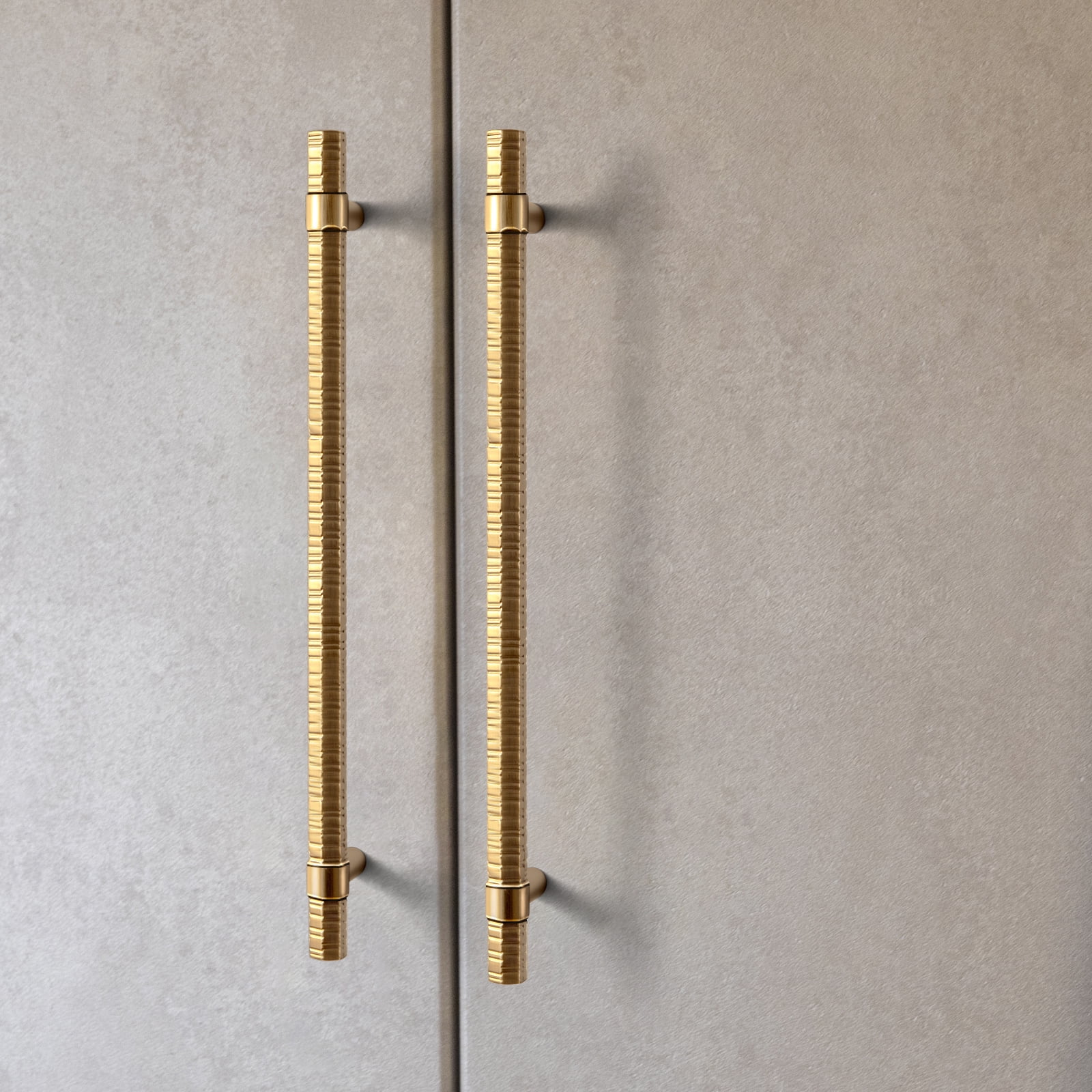 Goo-Ki 7.6''(192 MM) Hole Centers Champagne Bronze T Bar Cabinet Pulls, Luxury Zinc Alloy Cabinet Handles with Knurled for Dresser,Drawer,and Cupboard,6 Pack