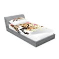 thumbnail image 2 of Ambesonne Animal Fitted Sheet & Pillow Sham Set, Abstract Art Wild Horse, Twin, Tan Red Brown, 2 of 2