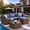Brown/Blue, variant on ELPOSUN 5-Piece Patio Furniture Set,Patio Conversation Set All-Weather Wicker Outdoor Sectional Sofa Set with Table & Cushions, Grey