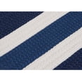 thumbnail image 2 of 10' Blue and White Handmade Square Striped Area Throw Rug, 2 of 2
