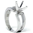 thumbnail image 1 of Monture de Bague de Fiançailles Solitaire Contemporaine pour Femme en Or Blanc Massif 14 K, 1 of 2