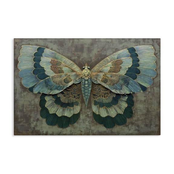 Stupell Industries Golden Jewel Butterfly Canvas Wall Art, design by Petal Prints Design