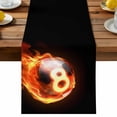 thumbnail image 2 of Billiards Flame Black Eight Table Runner 13x48in Non-Slip Cotton Linen Table Runners, Abstract Sport Ball Dresser Scarves TableRunner for Dinner Kitchen Dining Wedding Party, 2 of 9