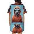 thumbnail image 3 of Picia Cool Dog In Hoodie Pajamas Sets for Women Soft Short-Sleeved Pjs with Lounge Shorts Two Piece Sleepwear-Medium, 3 of 9