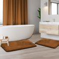 thumbnail image 1 of Set of 2 Small Clara Clark Bath Mat Bathroom Rug - Absorbent Memory Foam Bath Rugs - Non-Slip, Thick, Cozy Velvet Feel Microfiber Bathrug, Plush Shower, Toilet- Floor Bathmats Carpet - Brown - 17"x24", 1 of 6