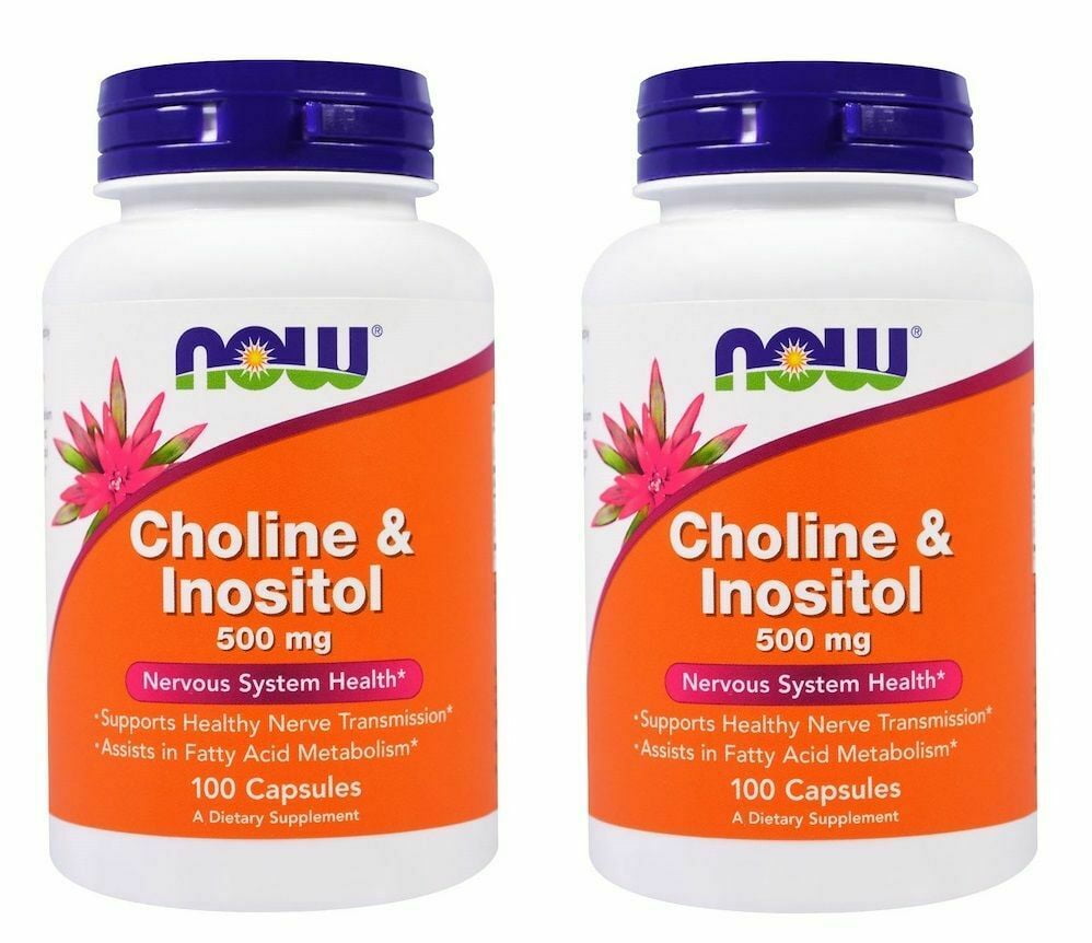 NOW Foods Choline and Inositol, 100 Capsules 2 Pack