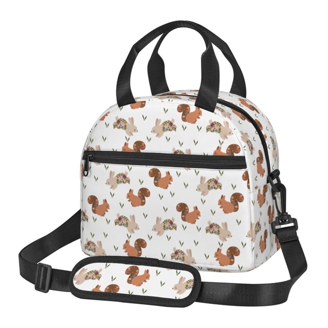 Disketp Rabbit And Squirrel Lonchera Térmica para Mujer y Hombre, Bolsa de Almuerzo Reutilizable e Impermeable para Trabajo, Viajes y Picnic