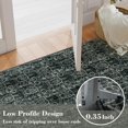 Abstract Black Kitchen Runners, 2X6 Washable Rug Runner, Modern