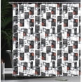 thumbnail image 3 of Ambesonne Geometric Shower Curtain, Creative Modern Shapes, 69"Wx75"L, Grey Vermilion, 3 of 4