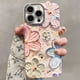 thumbnail image 2 of Funda de teléfono láser con purpurina de flores de lujo para iPhone 16 Pro Max, 15, 14 Plus, 13, 12, 11, Diamante suave, cubierta de protección de lente a prueba de golpes, 2 of 5