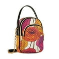 thumbnail image 7 of FORMRS Crossbody Bag for Women Quilted Travel Shoulder Cell Phone Purse with Chain Strap Handbag, Purple Hand Drawn Floral, 7 of 7