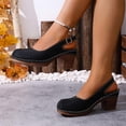 thumbnail image 6 of GERsome Chunky Block Heels Women's Sandals Closed Toe Slip-On Slingback Work Party Dress Pumps Shoes Black Size 5.5, 6 of 9