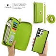 thumbnail image 5 of DeCase Crossbody Zipper Wallet Case for Samsung Galaxy S22 Ultra, Full Body Protectton Multifunction Purse Credit Card Holder，RFID Blocking Handbag PU Leather Shockproof Protective Cover, green, 5 of 8