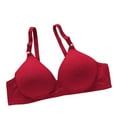 thumbnail image 2 of Sevevn Women's Non Steel Ring Style Printed Gathered Middle Button Breathable Underwear Daily Bra Red L Summer Clearance, 2 of 6