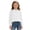 White-02, variant on Ultrave Ruffle Collar Shirt for Girls Dot Print Smocked Long Sleeve Blouse Loose Cute Shirts for 5-14Y