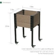 thumbnail image 4 of Everbloom K2113 Mobile Elevated 17" x 19" x 31" Brown Wood and Steel Planter Box with Heavy Duty Construction, 4 of 9