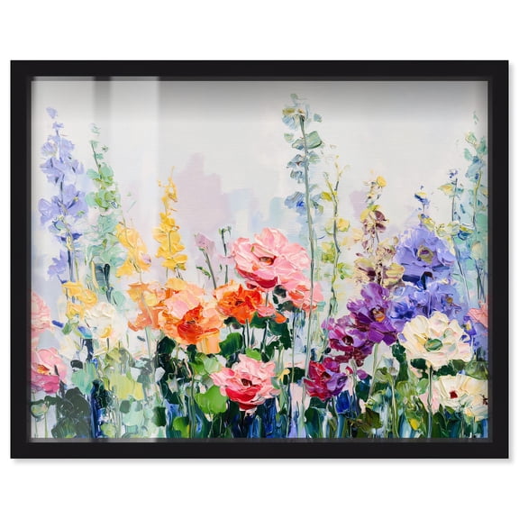 Summer Abundance II Shadowbox Print Colorful Landscape by Art Remedy, Black Frame, 20 x 16