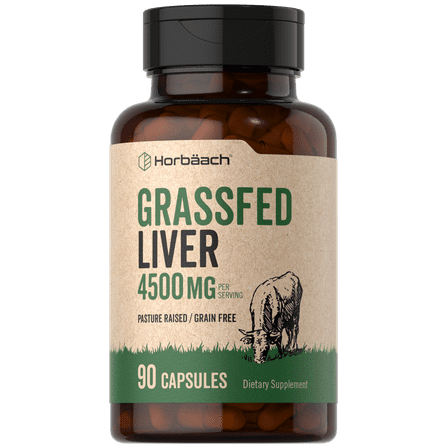 Grass Fed Beef Liver Supplement | 4500mg | 90 Capsules | Desiccated and Pasture Raised | by Horbaach