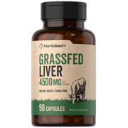 Grass Fed Beef Liver Supplement | 4500mg | 90 Capsules | Desiccated, Pasture Raised, Grain Free, Non-GMO | By Horbaach