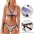 thumbnail image 3 of Dreamtimes Exotic Flowers Bikinis Swimsuit Set for Women Swimwear Triangle Bathing Suit Tie String Thong, XX-Large, 3 of 7