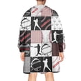 thumbnail image 2 of Baseball Patchwork Pattern Wearable Oversized Blanket,Wearable Blanket Hoodie for Adults,Cozy Hooded Blankets with Super Pockets,Super Warm Fuzzy Pullover for Women & Men, 2 of 6