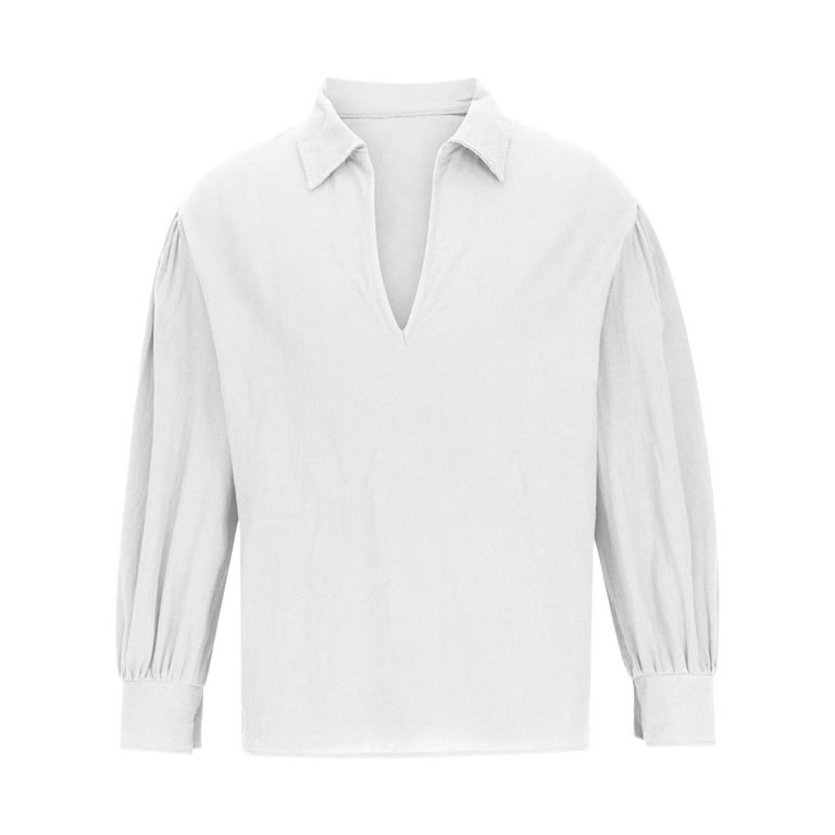Vintage-Inspired Collar White Flowing Blouse Vintage-Inspired Collar White Flowing Blouse