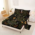 thumbnail image 2 of jejeloiu Celestial Floral Bed Sheets For Girls,Mystical Sunflower Full Size Sheets,Multicolor Black,4-Piece,1 Flat Sheet, 1 Fitted Sheet and 2 Pillowcases, 2 of 6
