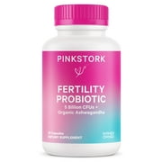 Pink Stork Fertility Probiotic: Probiotics with Ashwagandha for Gut Health and Wellness, 30 Capsules