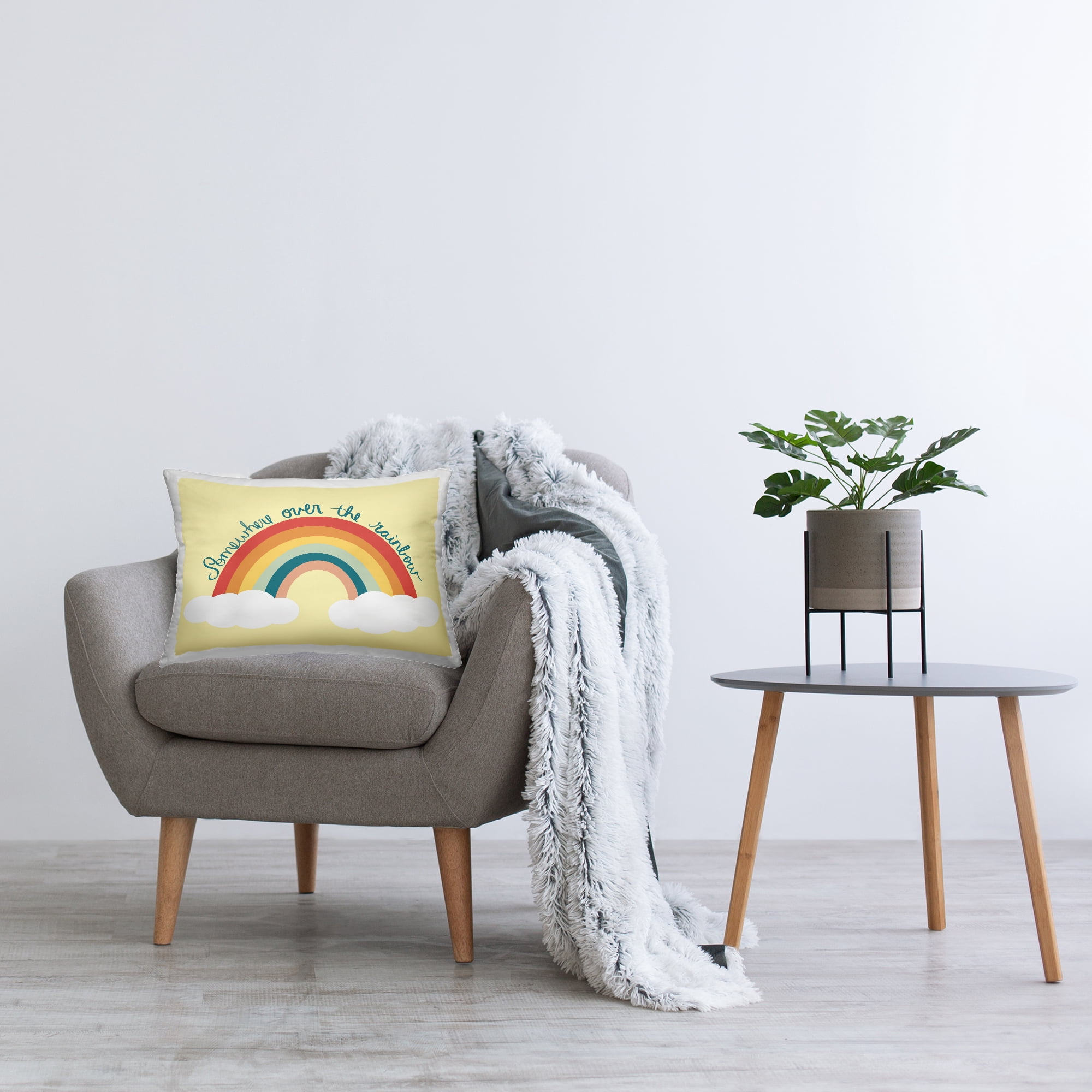 Stupell Industries Somewhere Over Rainbow Decorative Printed Throw Pillow Design by Ashley Singleton.